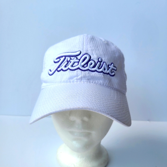 Titleist Golf Cap White Adjustable Strap Adult One Size Script Logo - Picture 2 of 6